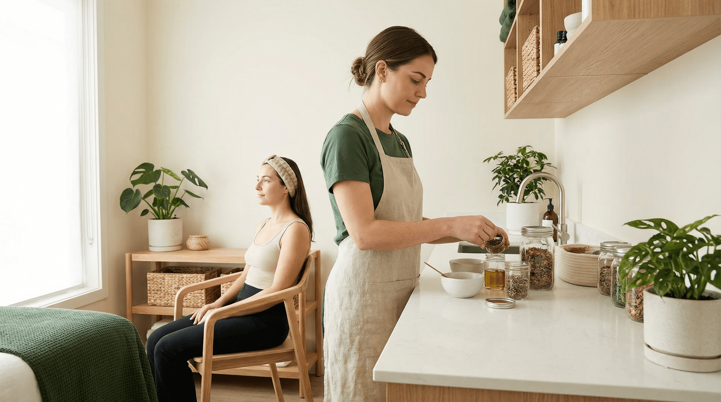 Professional facial treatment with organic botanical ingredients at Meborat Spa