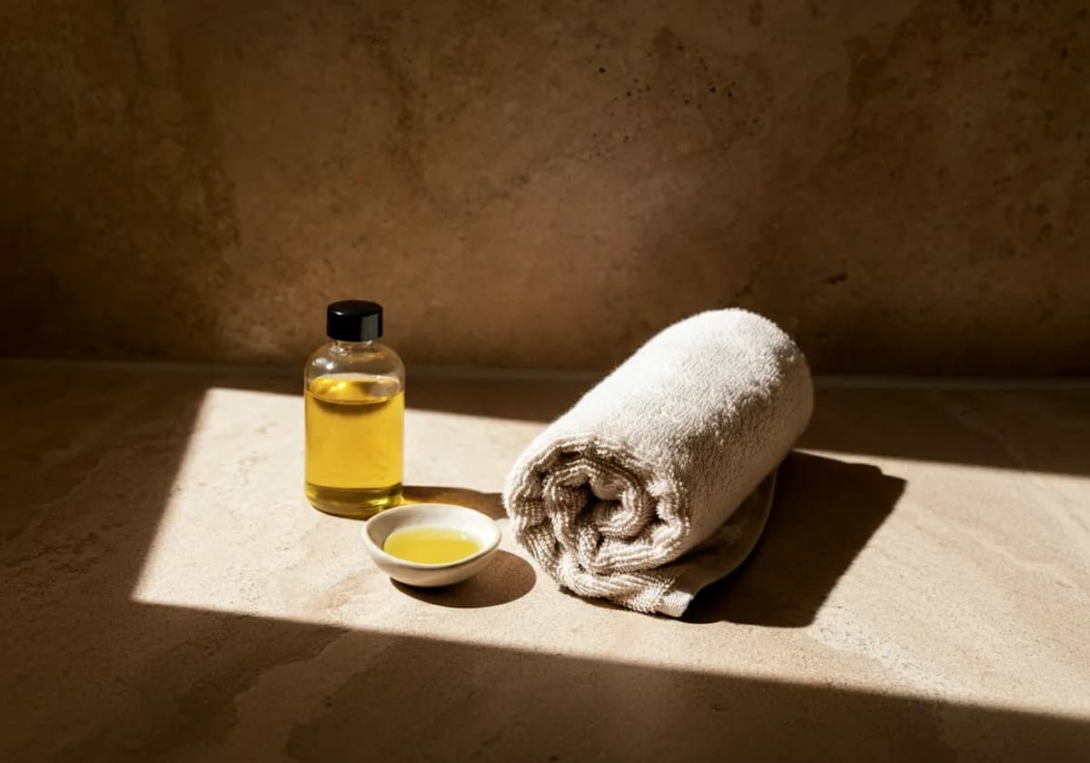 Relaxing spa treatment with natural oils and soft towels at Meborat Spa